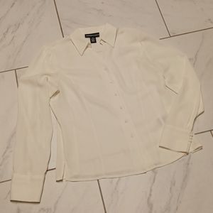 #16 - 👌Women's Ivory Polyester Blouse - sz 10